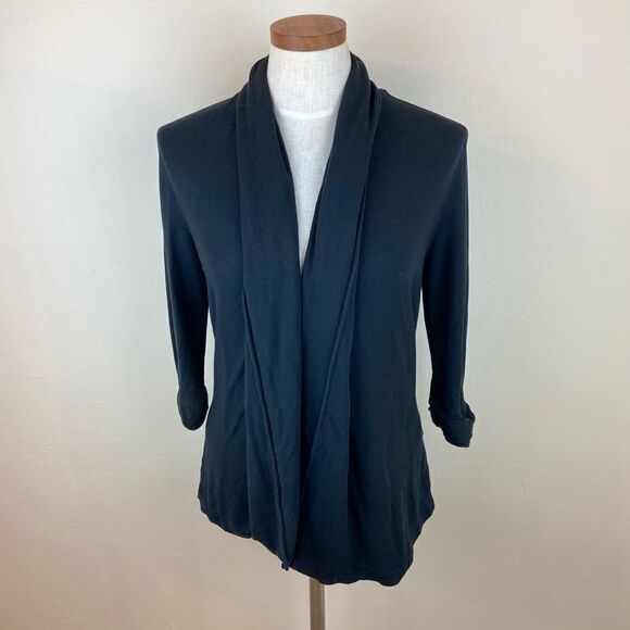 Theory Ashley Modal Black Open-Front Cardigan - Picture 2 of 7